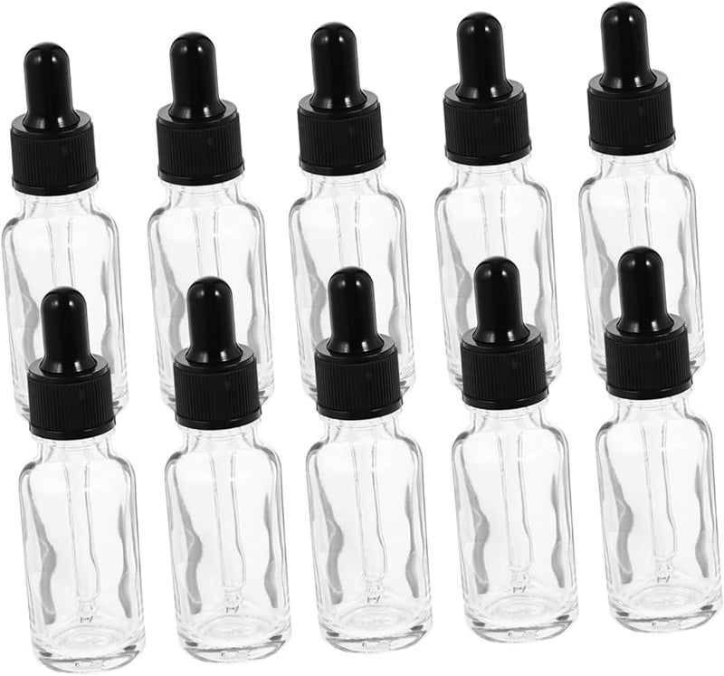 10 Pack 8 8x2 8x2 8CM Glass Dropper Bottles Essential Oil Holders Travel Size For Aromatherapy DIY - Image 1